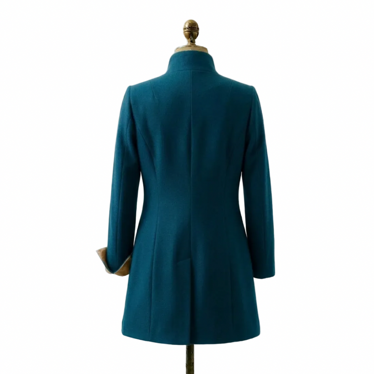 Violetta green fustian and leather trim