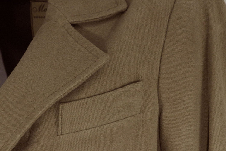 Violetta green fustian and leather trim