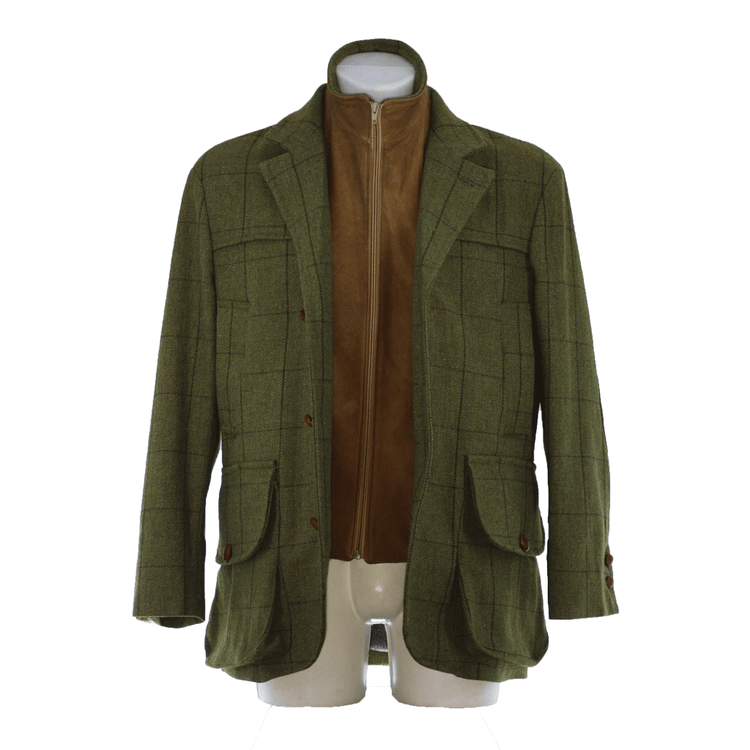 Green tweed wool jacket, "Amiata" model