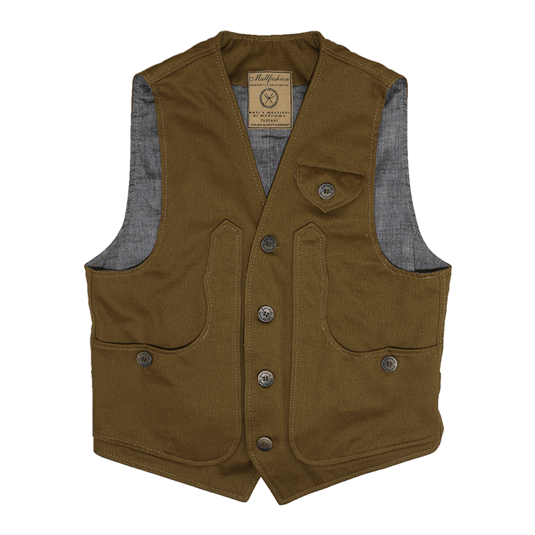 Maremma cotton vest in khaki