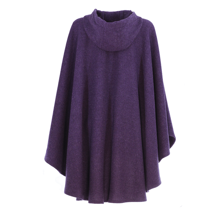 Purple wool cape "Luisella" model - one size