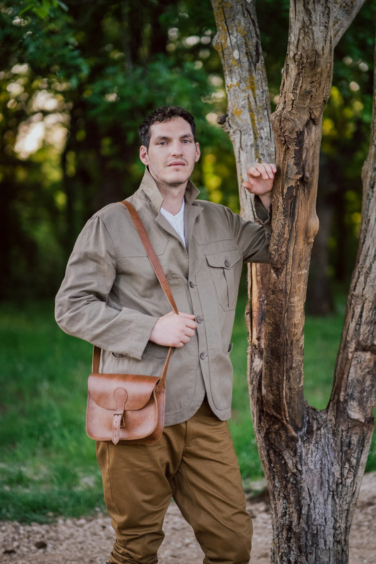 Unlined Maremma cotton jacket in blue