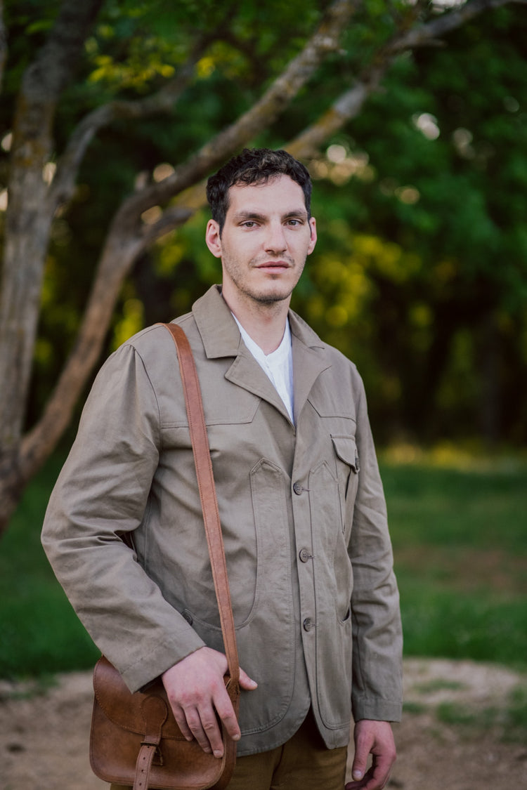 Unlined Maremma cotton jacket in blue