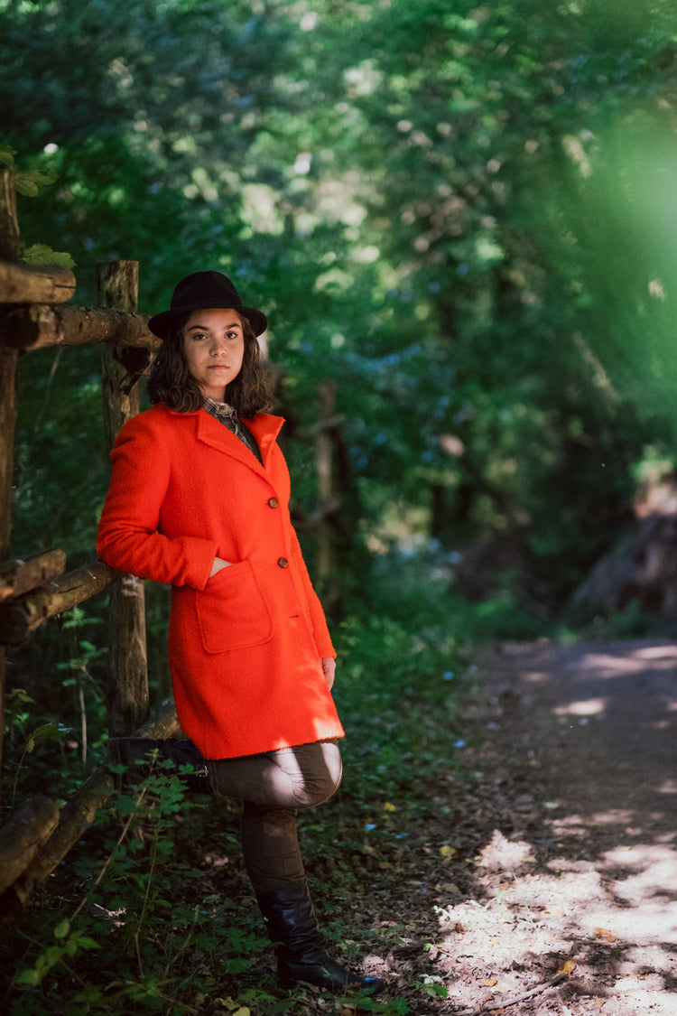 Violetta green fustian and leather trim