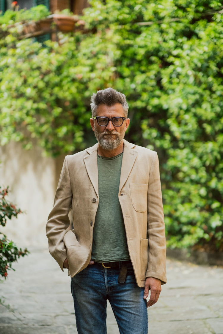 Blue tweed jacket, buttero model