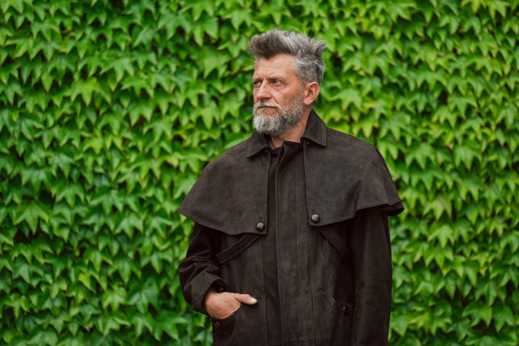 Greased calfskin cape