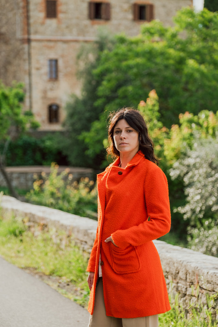 Violetta green fustian and leather trim