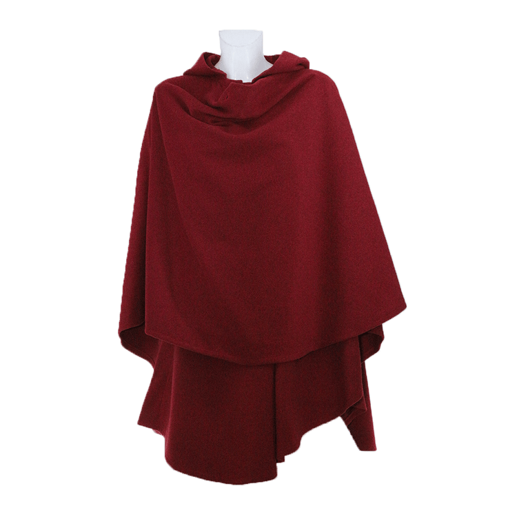 Red wool cape "Luisella" model - one size