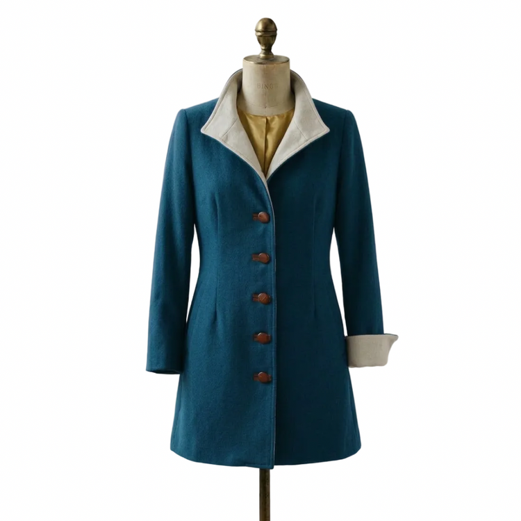 Violetta green fustian and leather trim