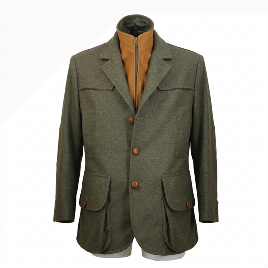 Amiata green tweed wool jacket