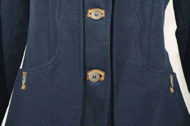 Violetta green fustian and leather trim