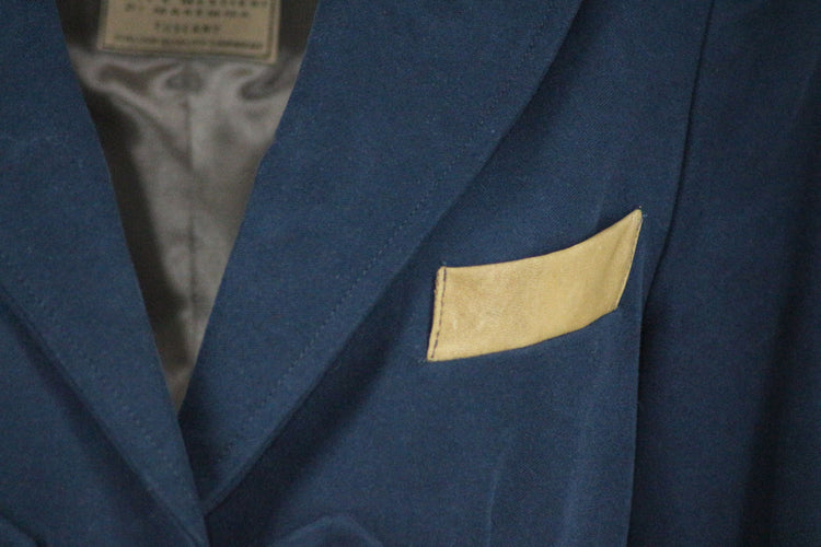 Violetta green fustian and leather trim