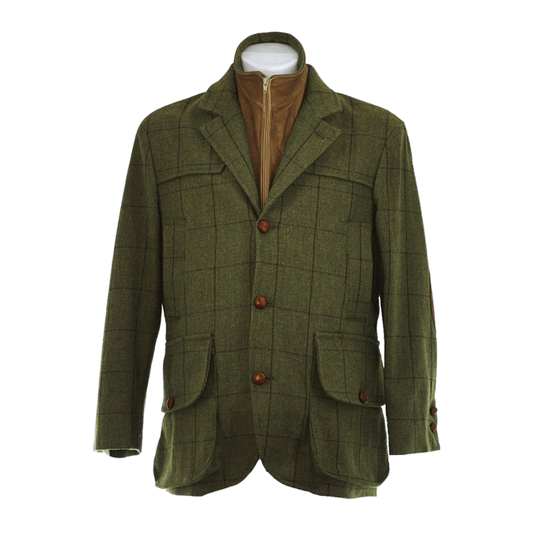 Green tweed wool jacket, "Amiata" model