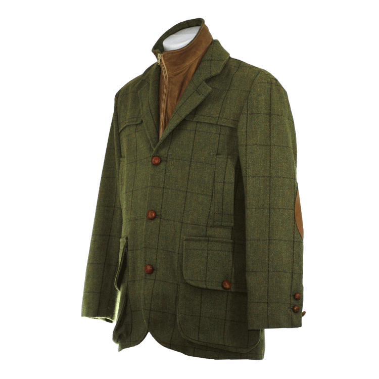 Green tweed wool jacket, "Amiata" model