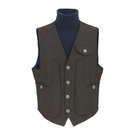 Maremma fustian vest in dark brown