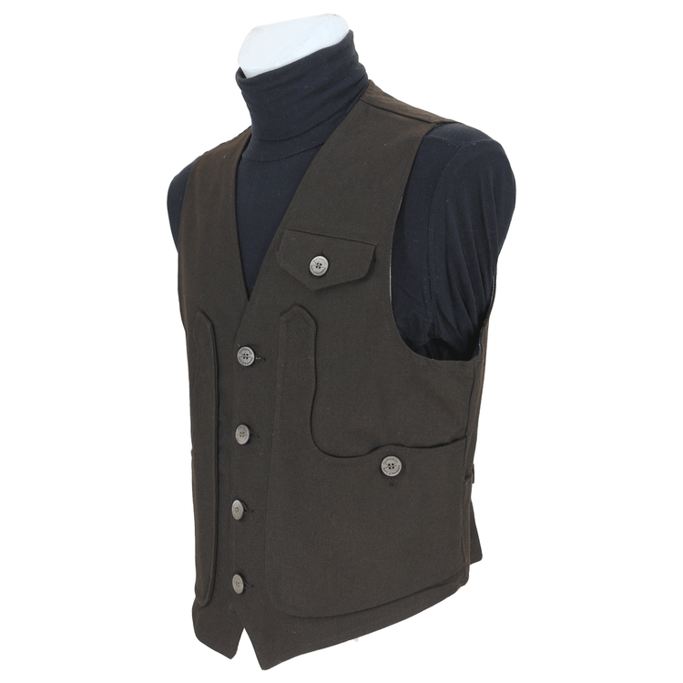 Maremma fustian vest in dark brown