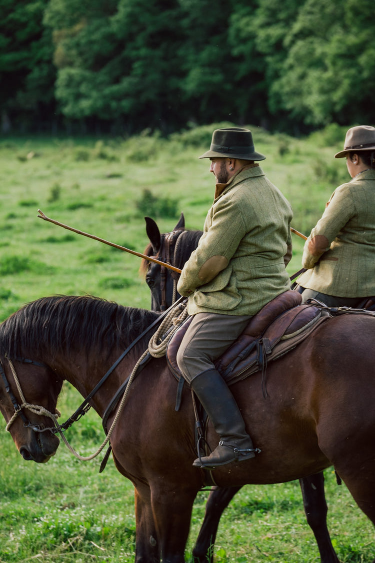 Green tweed wool jacket, "Amiata" model