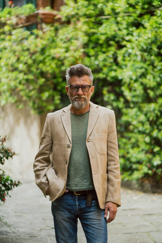 Blue tweed jacket, buttero model