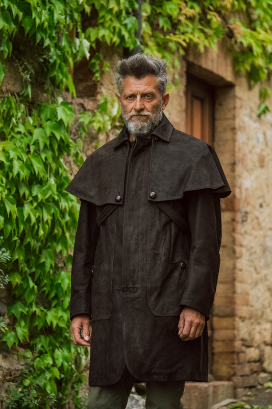 Greased calfskin cape