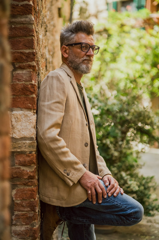 Blue tweed jacket, buttero model