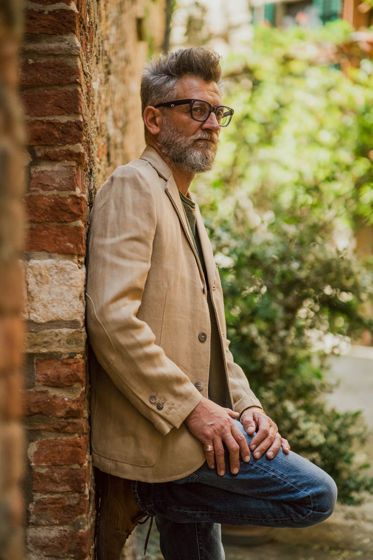 Blue tweed jacket, buttero model