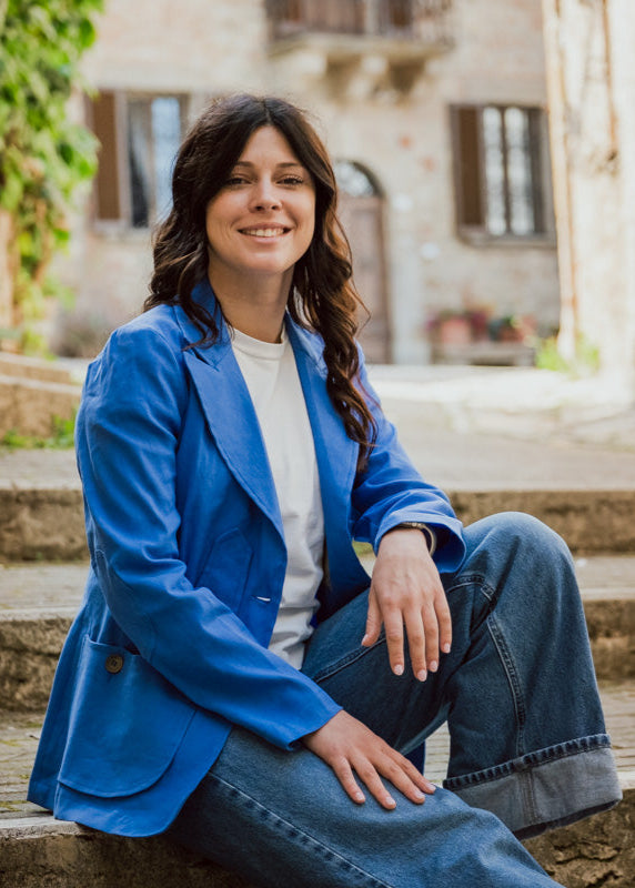 Violetta green fustian and leather trim