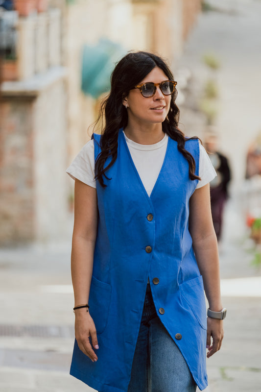 Violetta green fustian and leather trim