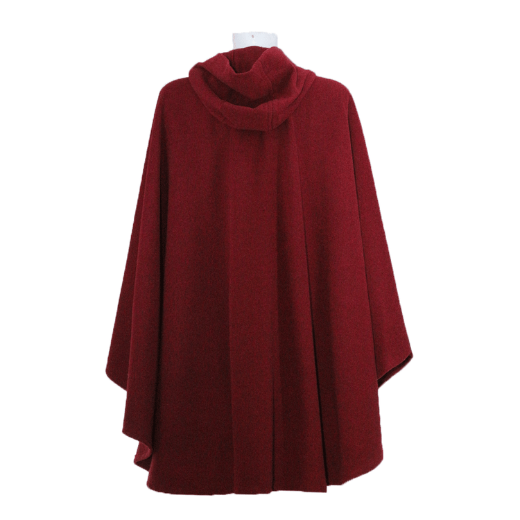 Red wool cape "Luisella" model - one size