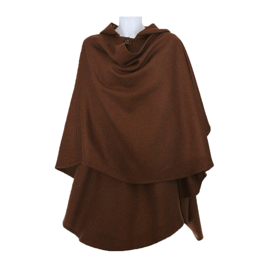 Rust wool cape model "Luisella" - one size